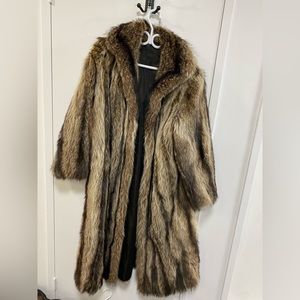 Real fur long coat